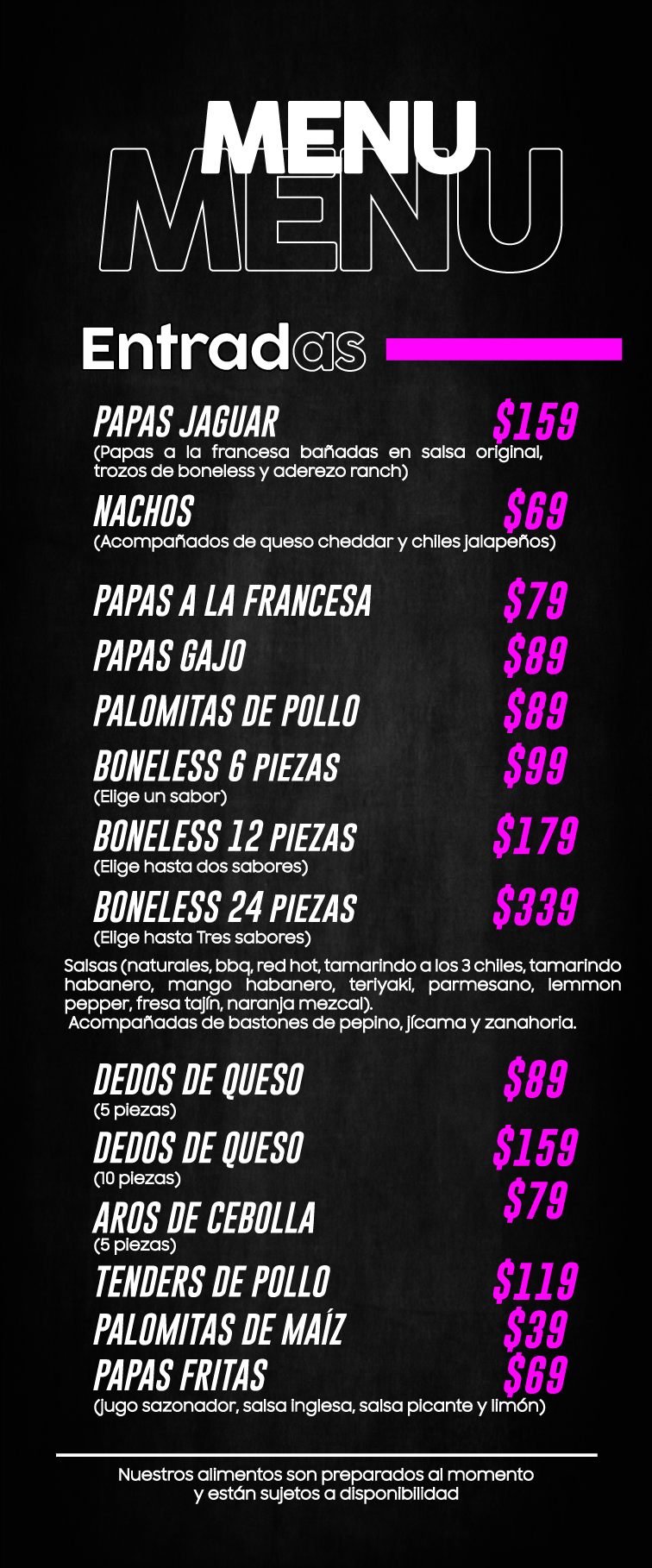 menu