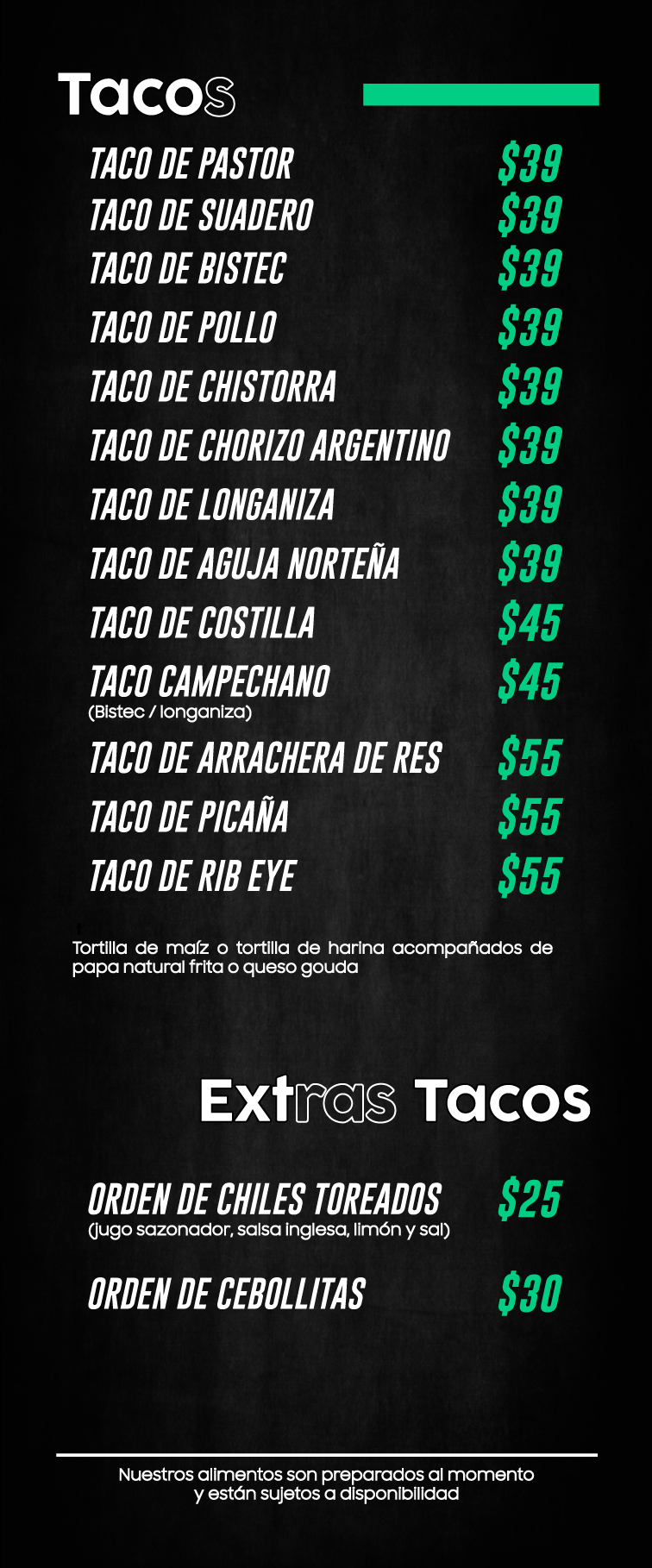 menu
